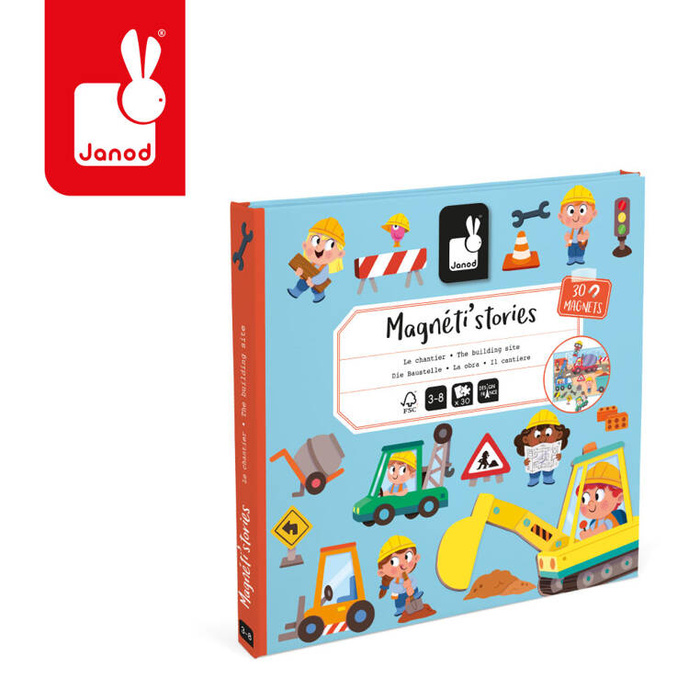 Magnetyczna rozkładana układanka Na placu budowy Magneti'stories J05454 Janod
