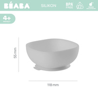 Beaba Silikonowa miseczka z przyssawką grey 913433- Beaba, naczynia dla niemowlaków