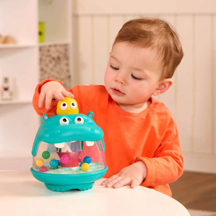 Zabawka sensoryczna Hipopotam z wirującymi kuleczkami Party Pop Hippo Battat