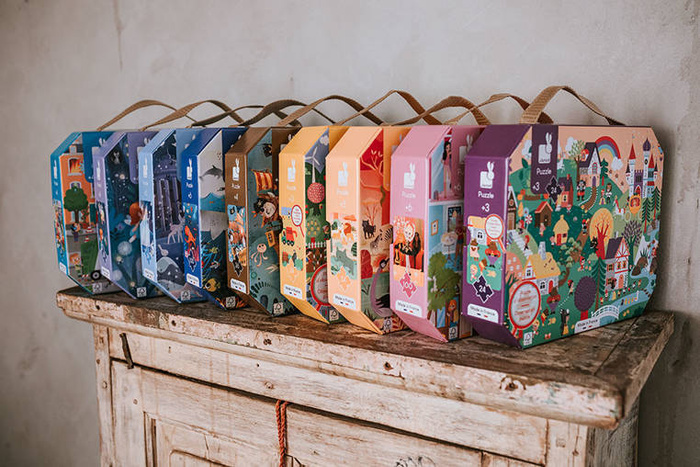 Puzzle w walizce Wróżki i lilie wodne 36 elementów Janod J02649