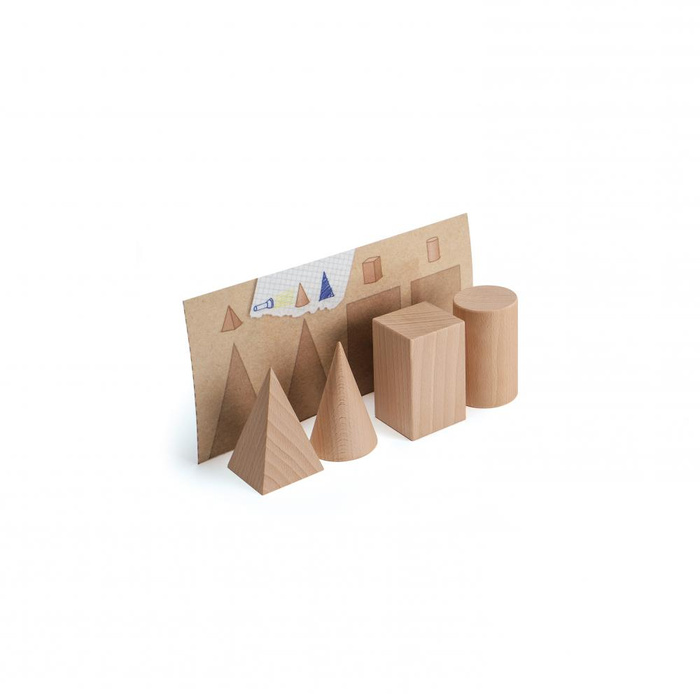 Gra edukacyjna z drewnianymi bryłami geometrycznymi Erzi 42043 Nauka geometrii przez zabawę