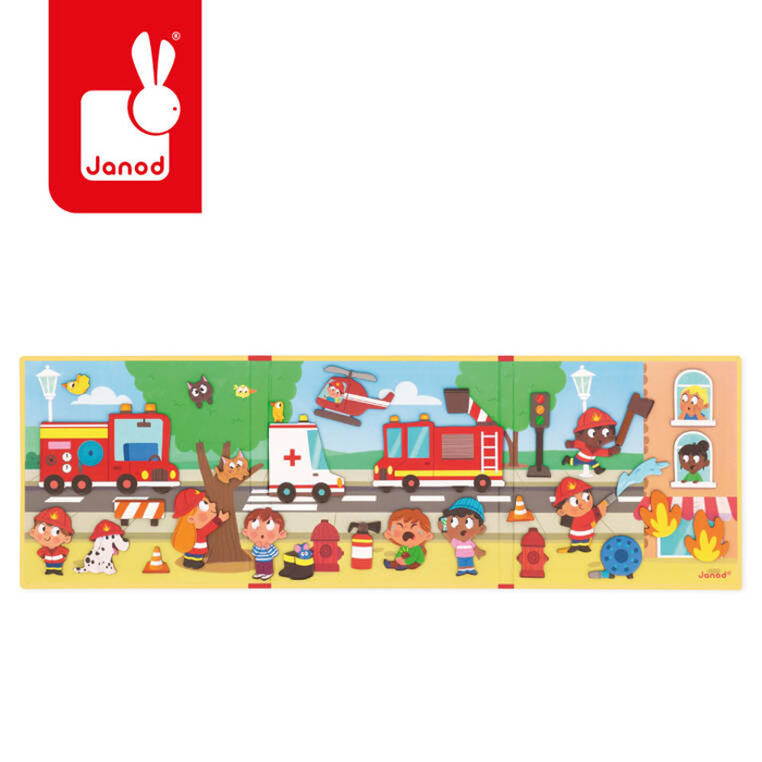 Magnetyczna układanka Strażacy Magneti'stories J05453 Janod