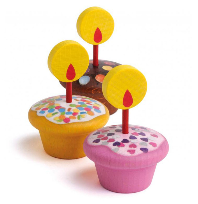 Drewniane muffinki urodzinowe Happy Birthday Erzi 13155