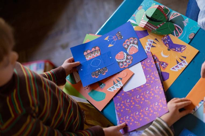 Zestaw kreatywny Przestrzenne kartki pop-up 3D Zwierzęta 6+ J07987-Janod, zestaw artystyczny