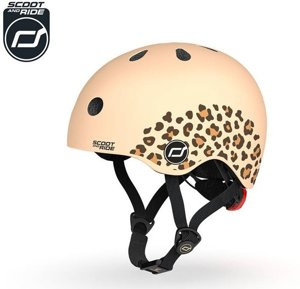 SCOOTANDRIDE Kask XXS-S dla dzieci 1-5 lat Leopard lampka LED 96561
