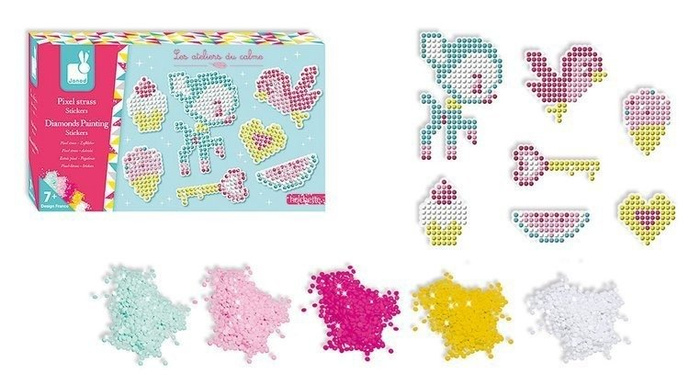 Zestaw kreatywny Cudowne kryształki Naklejki 7+, Janod J07884