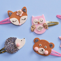 Zestaw kreatywny do tworzenia biżuterii brokatowe spinki do włosów Leśne zwierzątka Janod J09180 