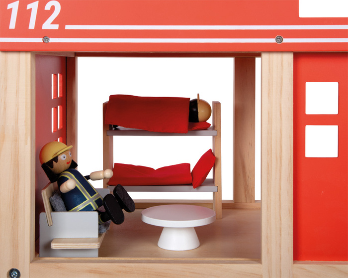 Duża remiza strażacka z helikopterem i akcesoriami Small Foot 12703 drewniane domki dla lalek