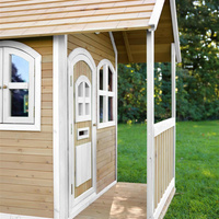 Drewniany Domek z oknami Alex Playhouse AXI A030.035.01 stylowy i ekologiczny plac zabaw do zabawy dla dzieci