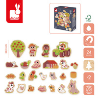 Magnesy drewniane Na farmie 24 szt. Janod J09639