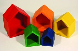 Kolorowa układanka Domki marzeń 210011-Pilch, klocki dla dzieci