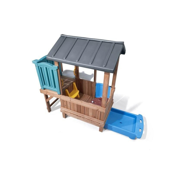 Drewniany Plac zabaw Step2 4906KR Adventure Domek ogrodowy ze zjeżdżalnią i kuchnią dla dzieci