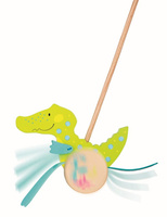 Zabawka do pchania, zielony krokodyl kłapiący stopami, 54911-goki susibelle