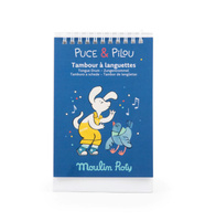Bębenek językowy maxi niebieski PUCE & PILOU Moulin Roty 684088 instrumenty dla dzieci