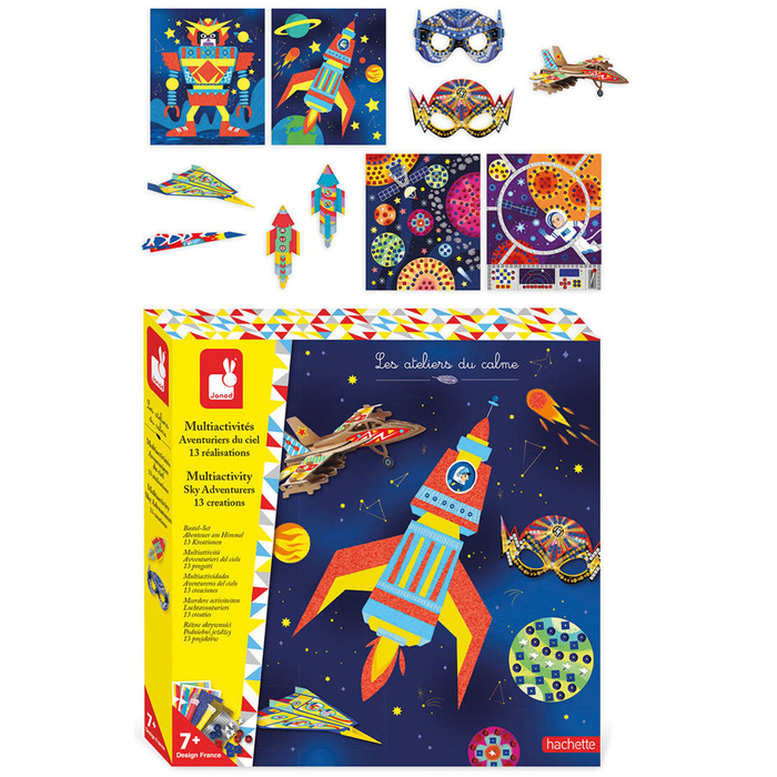 Zestaw kreatywny dla dzieci Kosmiczne Przygody 13 ozdób Janod J07876