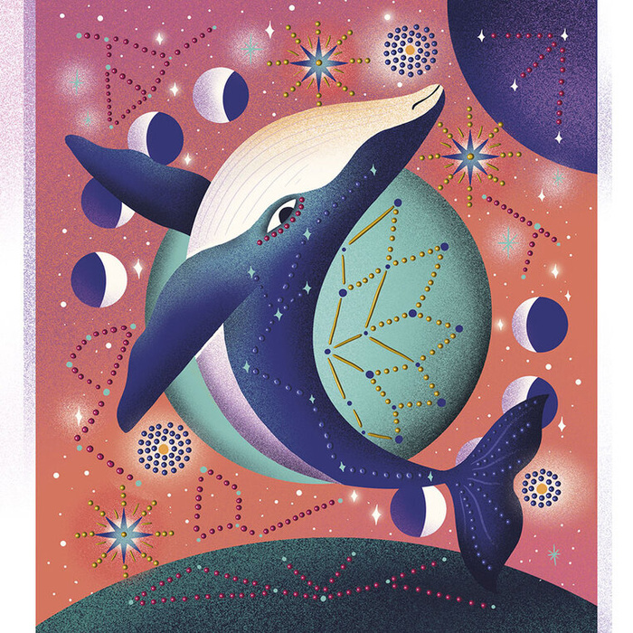 Zestaw kreatywny z farbkami Malowanie kropkami Puentylizm 3D Kosmiczne zwierzęta Janod J09168