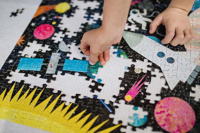 Kosmos - świecące w ciemności puzzle 500 el dla całej rodziny MP61003-Mudpuppy, puzzle tekturowe