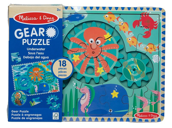 Drewniana układanka koła zębate Zwierzęta 24 el. 31004 Melissa & Doug