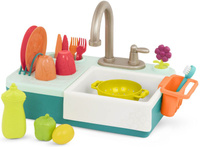 Zlew z działającym kranem i akcesoriami dla dzieci Splash-n-Scrub Sink B.Toys BX2070 zabawa w kuchnię