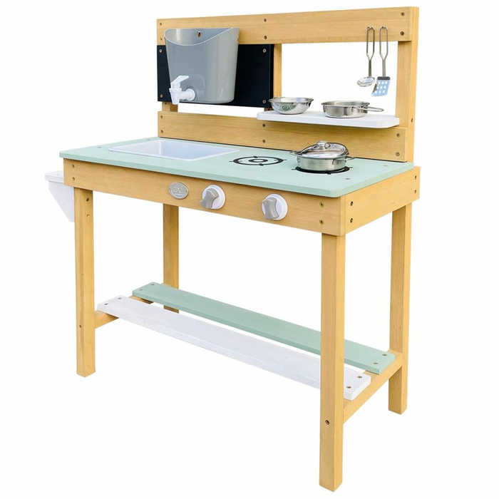 Duża interaktywna drewniana Kuchnia AXI A031.038.00 z akcesoriami do zabawy wodą i piaskiem
