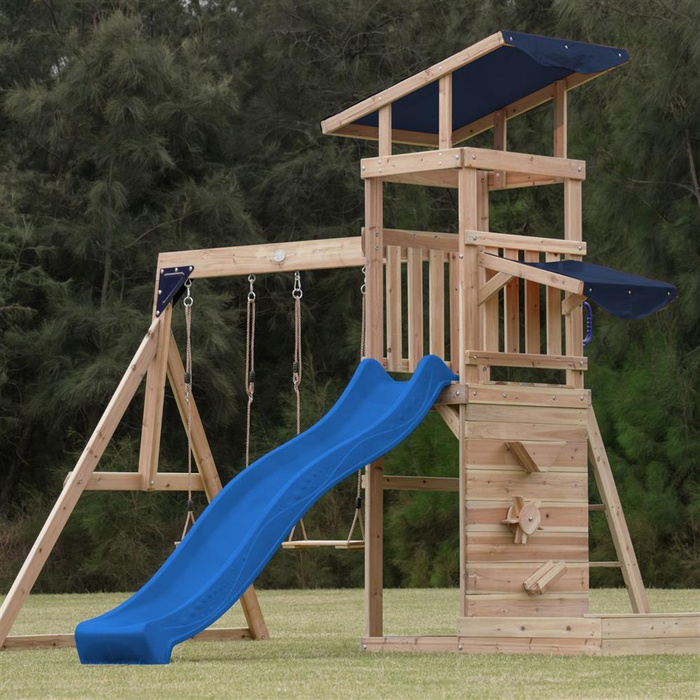 Wielofunkcyjny drewniany Plac Zabaw Malik AXI A030.502.00 Huśtawki Zjeżdżalnia Wieża Piaskownica do zabawy dla dzieci