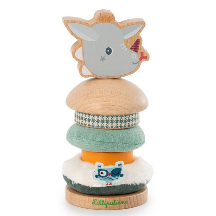 Drewniana układanka piramida z miękkimi elementami Smok Joe 83472 LILLIPUTIENS