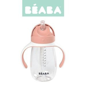 Kubek niekapek Butelka tritanowa ze słomką 300 ml old pink Beaba 913480