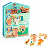 Magnetyczne puzzle 40 el Domek kotków Djeco DJ03089 magnetyczne układanki