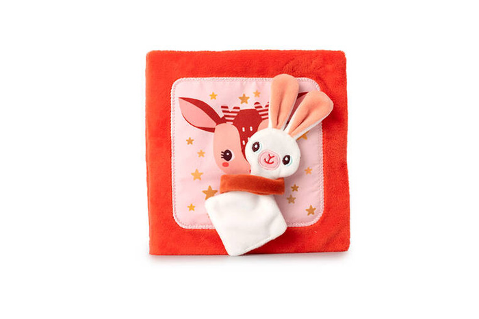 Miękka książeczka aktywizująca z mini-komforterem sarenka Stella i jej przytulanka 83491 Lilliputiens