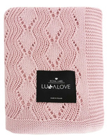 Kocyk ażurowy zygzak radosny róż LL7330-Lullalove, kocyki dla dzieci