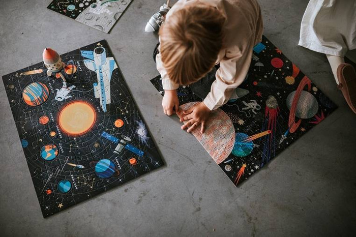 Kosmos - świecące w ciemności puzzle 500 el dla całej rodziny MP61003-Mudpuppy, puzzle tekturowe