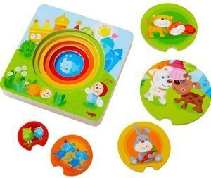 Drewniane puzzle warstwowe Małe zwierzątka 303536-Haba, układanki dla dzieci