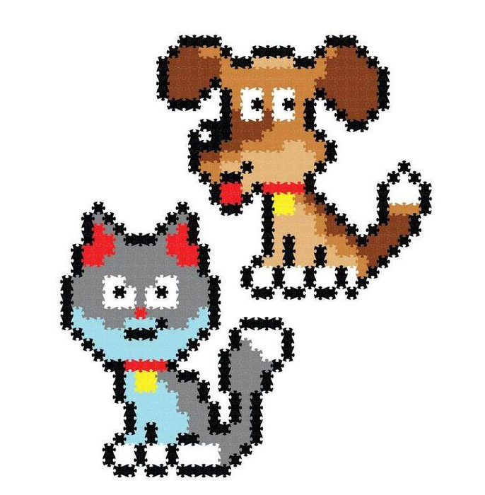 Pixelki puzzle Pies i Kot Jixelz 700 elementów FA199-1 Fat Brain Toys, puzzle dla dzieci