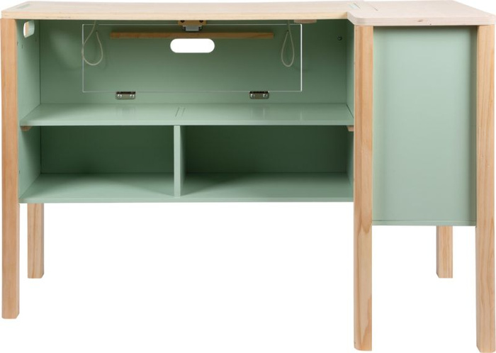 Drewniany sklep dla dzieci i kuchnia 2w1 szałwia zielona Small Foot 12688 odgrywanie ról