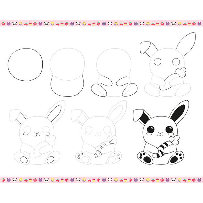 Zestaw kreatywny Rysowanie krok po kroku Modele kawaii 20 rysunków J09156 Janod