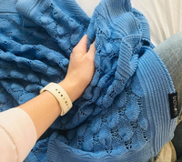 Kocyk ażurowy Boho szafir LL5800-Lullalove, kocyki dla dzieci