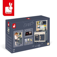 Duża drewniana kuchnia z dźwiękiem, światłem LED i 6 akcesoriami Mozaika 3-8 lat J06609-Janod, kuchnie dla dzieci