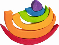 Drewniana układanka Oculus półokrągłe klocki drewniane Goki 58329