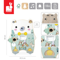 Duża drewniana tablica manipulacyjna 20 aktywności Miś Pure Janod J05162