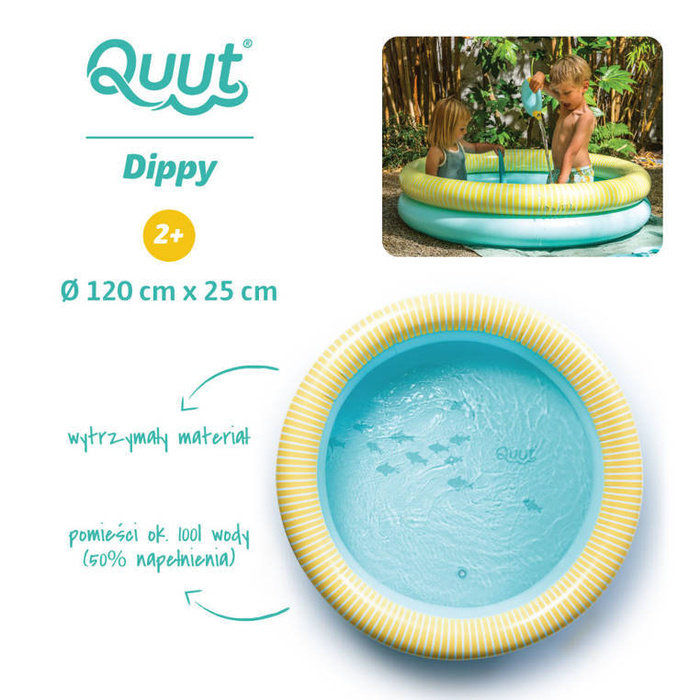 Dmuchany basen dla dzieci 120 cm Dippy Banana Blue Quut 172659