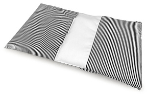 Biało-czarna Pościel do wózka dla lalek Becik w paski