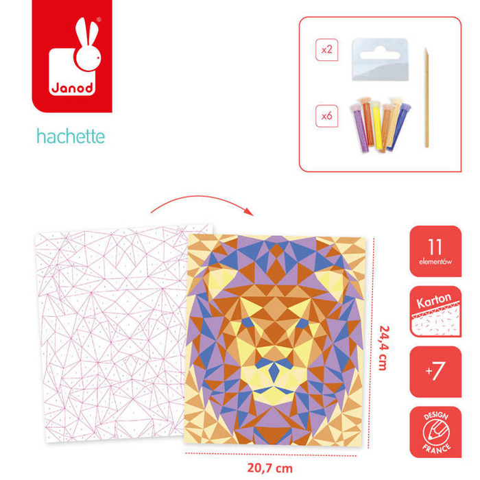 Zestaw kreatywny dla artystów Piasek Zwierzęta z sawanny Misterix J07978 Janod