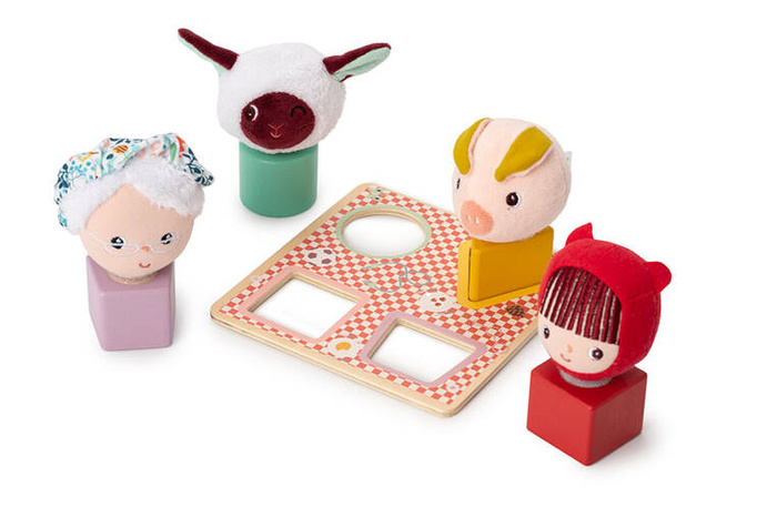 Drewniany wózek multifunkcyjny z sorterem do ciągnięcia Wilk Louis 83470 LILLIPUTIENS