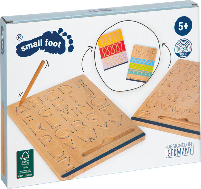 Drewniane tablice edukacyjne do nauki pisania Litery i cyfry Educate Small Foot 12560