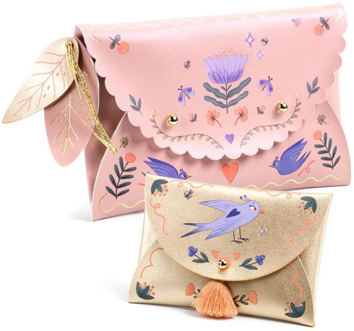 Zrób to sam Portmonetki Djeco DJ07976 zestaw kreatywny ze sztucznej skóry