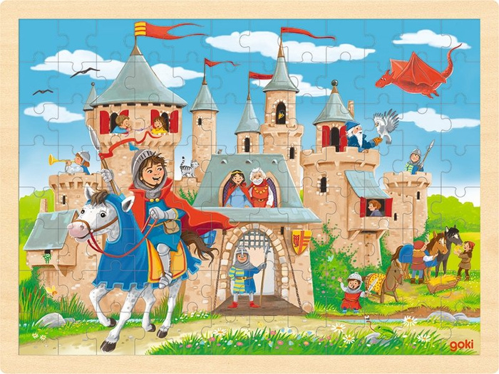 Puzzle drewniane Zamek Rycerzy 96 el. Goki 57335