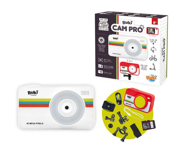 Aparat 2w1 Kamera na rower i kask Autofokus Zoom 16x kolorowy wyświetlacz CamPro Buki PV010