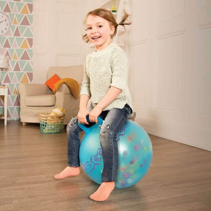 Niebieska piłka przezroczysta z uchwytem BX2162Z-B.Toys, skoczek dla dzieci