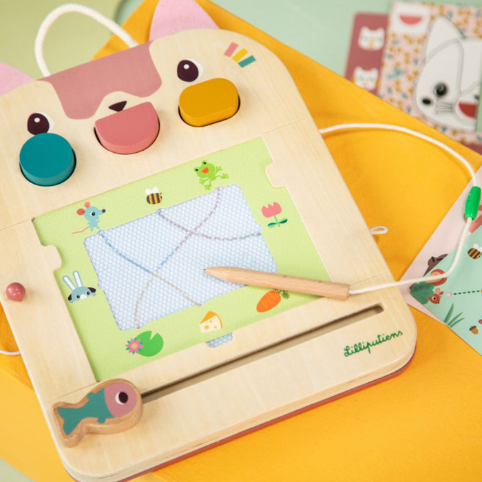 Znikopis Kotka Jeanne Lilliputiens 83650 drewniana sensoryczna Tablica do kreatywnej zabawy