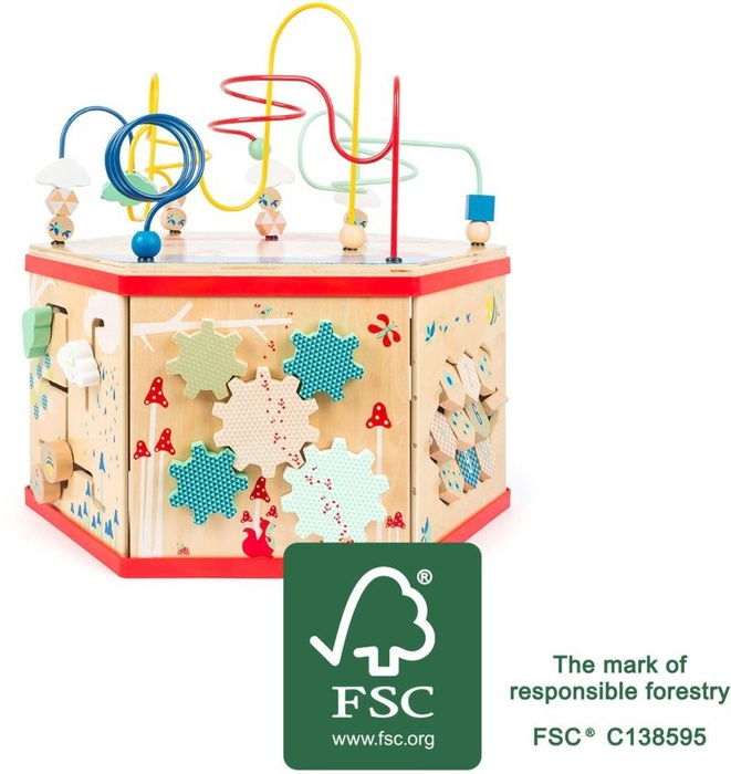 Drewniana kostka edukacyjna XL Przesuń to 11051-small foot design, zabawki motoryczne